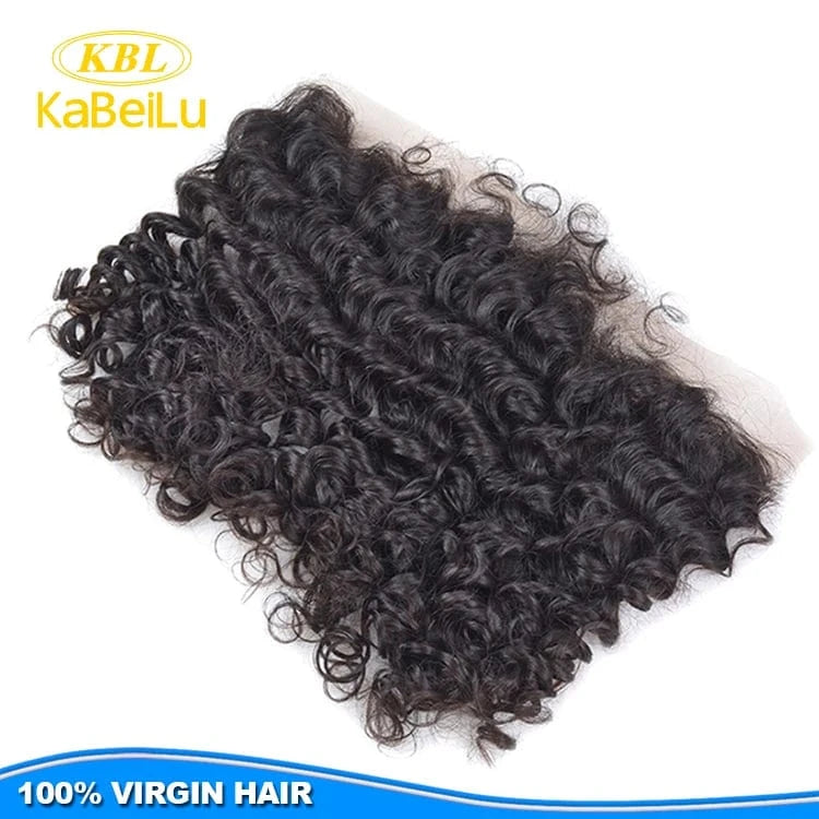 KBL Afro kinky curl human hair lace frontal piece,hair piece lace closure,top quality transparent lace frontal virgin hair