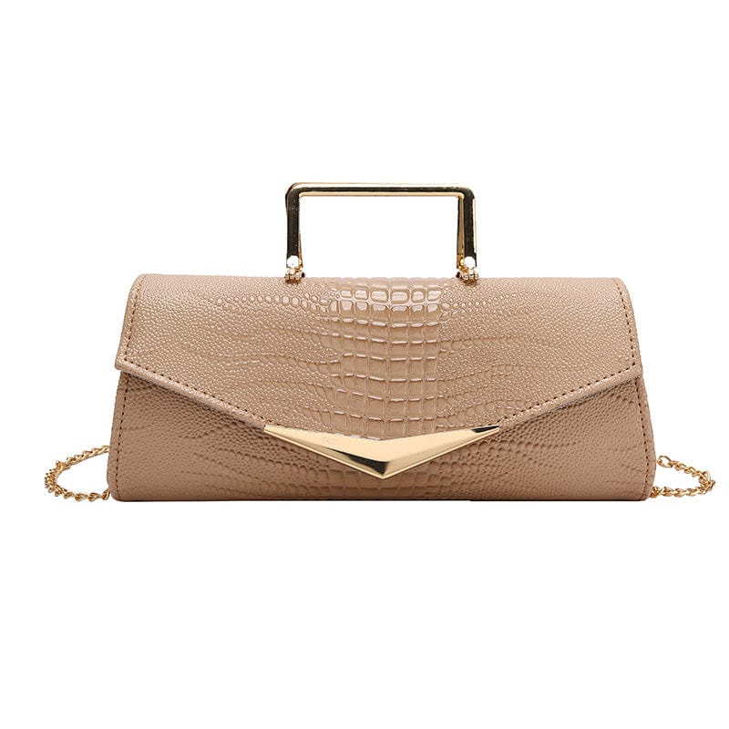 Khaki 2022 Designer Crocodile Handbag Pu Leather Ladies Hand Bags Chains Shoulder Clutch Purse for Women Luxury