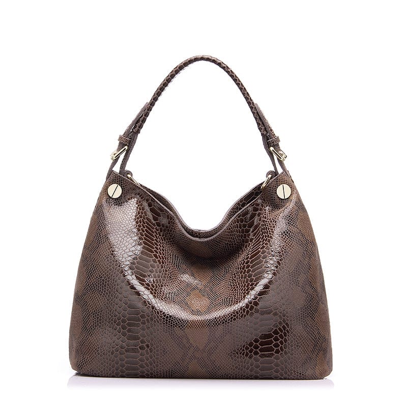 Khaki REALER Dropshipping women Shoulder Crossbody Bags ladies leather Hobos bags Genuine Leather bags