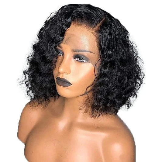 Kinky Curly Full Lace Wig Brazilian Hair Short Wigs for Black Women