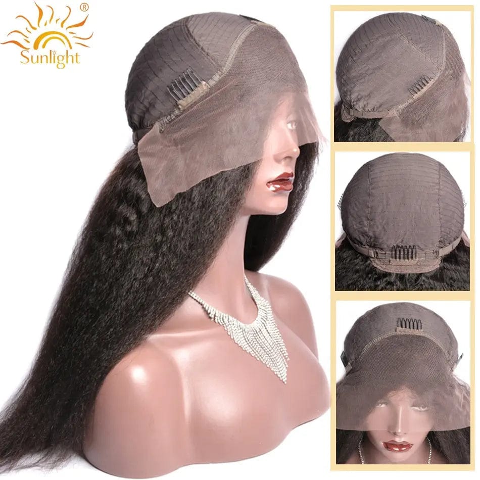 Kinky Straight Glueless Lace Front Wigs