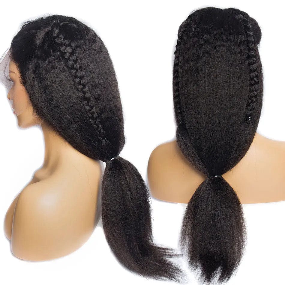 Kinky Straight Glueless Lace Front Wigs