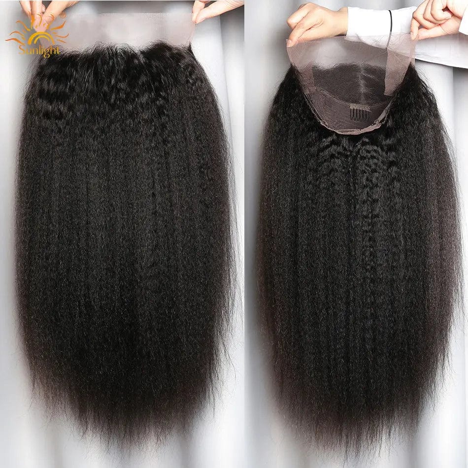 Kinky Straight Glueless Lace Front Wigs