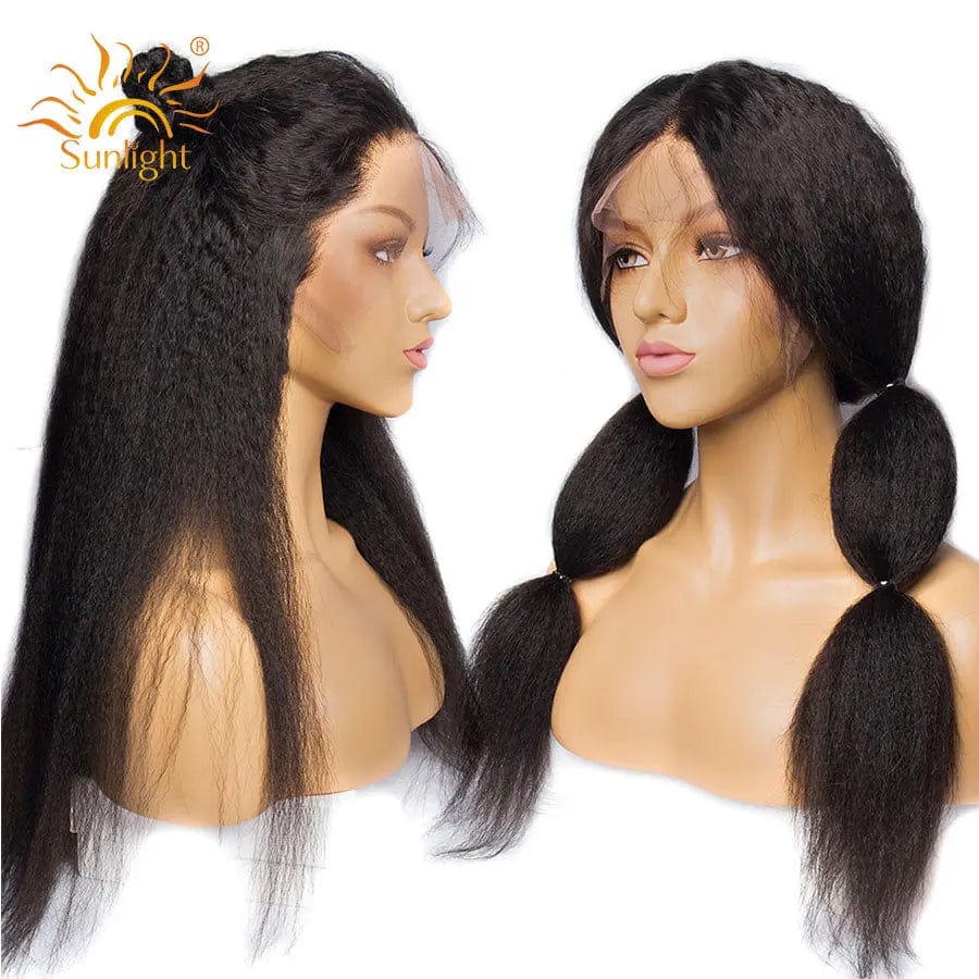 Kinky Straight Glueless Lace Front Wigs