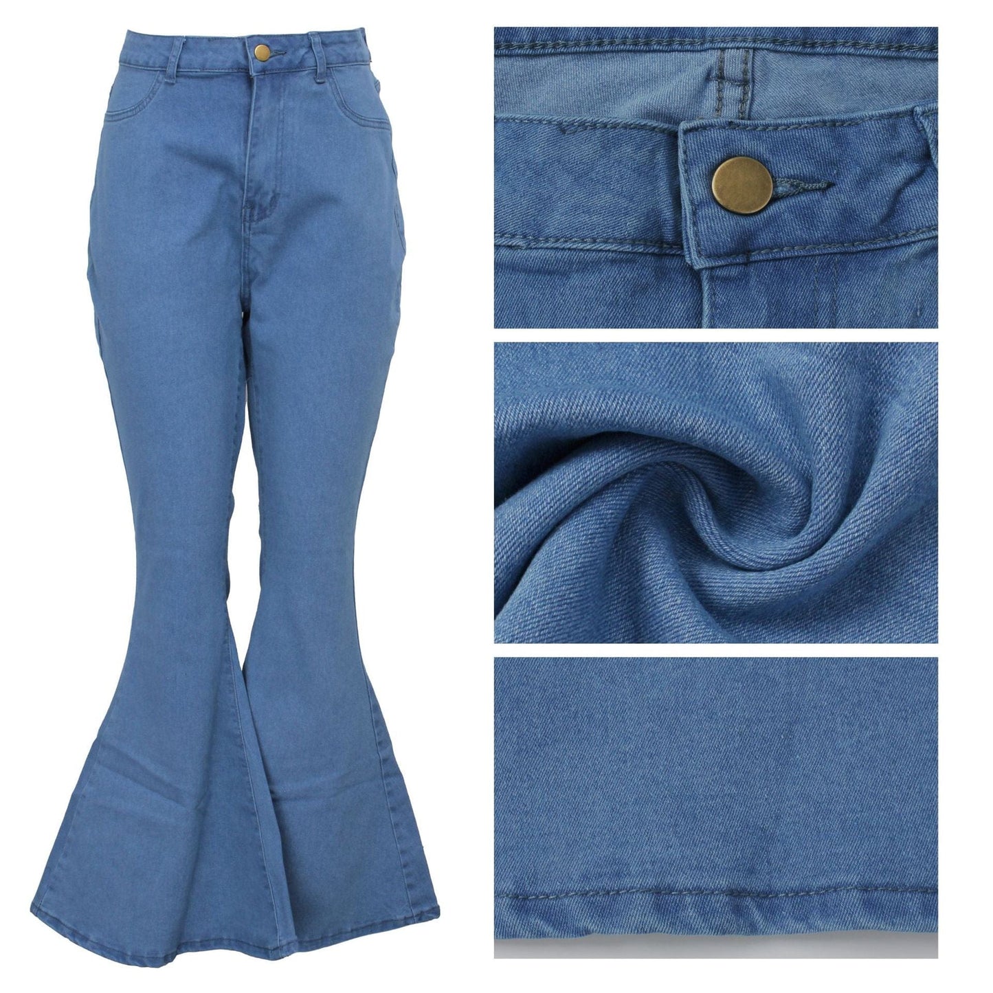 KX-2295 Factory wholesale blue jeggings jeans trousers flare denim pants slim fit high waist women plus size jeans