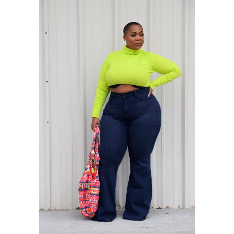 KX-2295 Factory wholesale blue jeggings jeans trousers flare denim pants slim fit high waist women plus size jeans