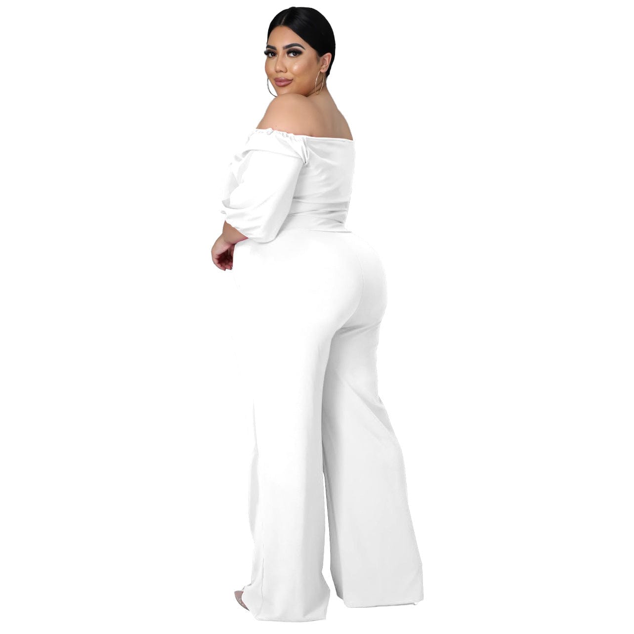 KX-N7291 Office lady long sleeve rompers and jumpsuit off shoulder solid women elegant plus size jumpsuits