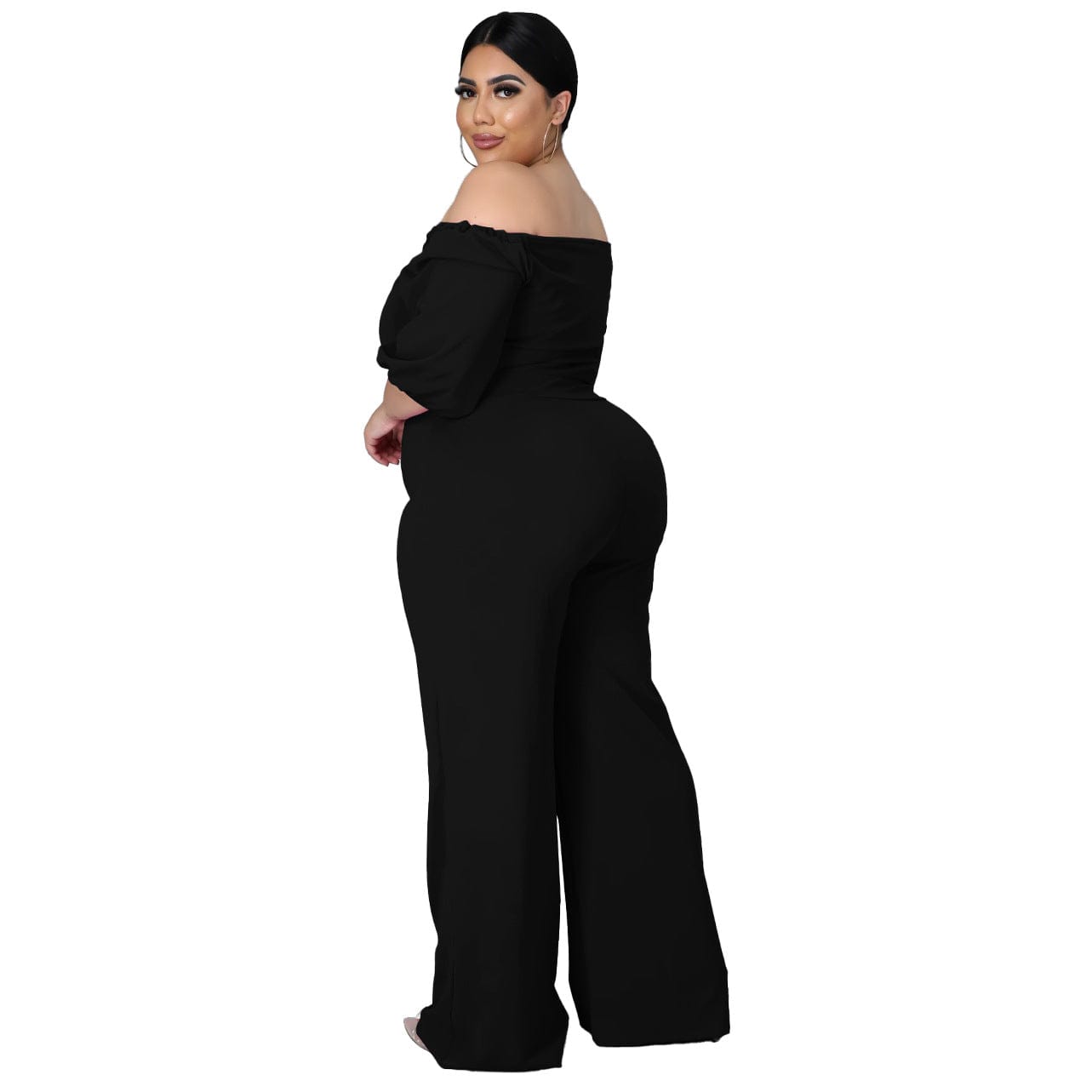 KX-N7291 Office lady long sleeve rompers and jumpsuit off shoulder solid women elegant plus size jumpsuits