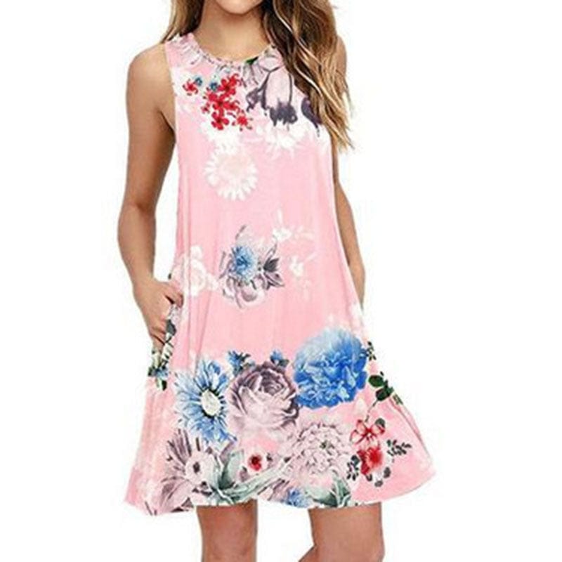 L / #03 Dropshipping Wholesale 2022 new arrivals women clothes crew neck tank top dress lady short sleeve sexy woman