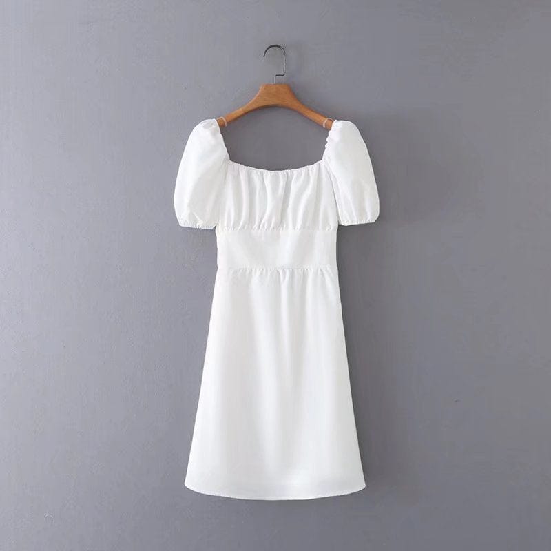 L / as picture R41507S drop shipping women's fashion white backless bow tie dress