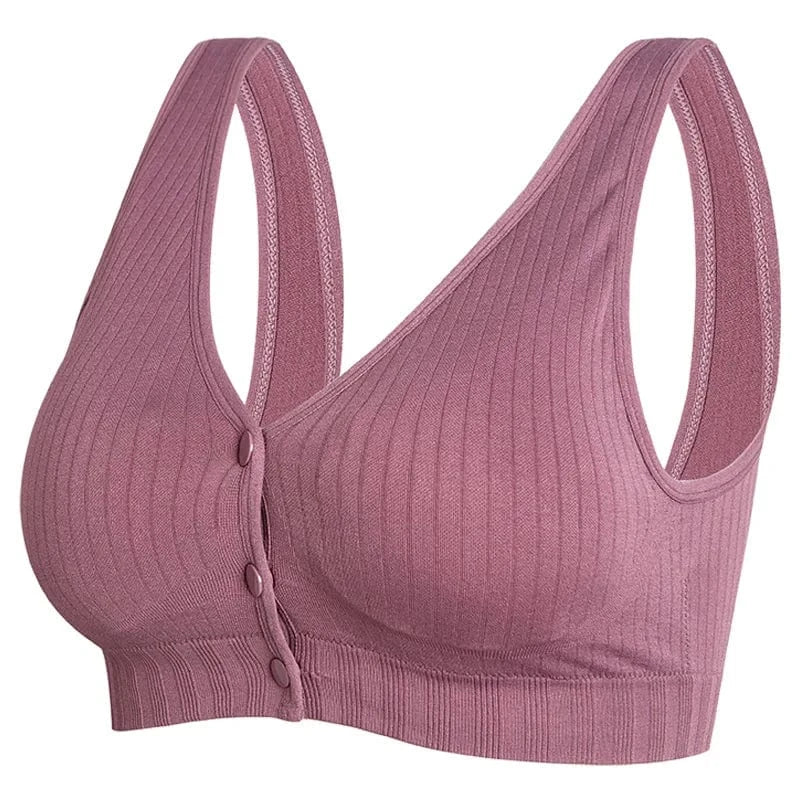 L / Bean Paste Plus Size Breastfeeding During Pregnancy Bra Seamless Wireless Pregnant Bra Tops Front Buttons Nursing Bra For Womens