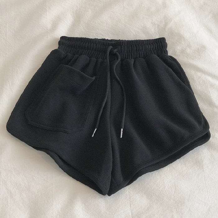 L / black Sports shorts women's summer street style high waist loose and thin a-line hot pants wide leg pants casual yoga pants women