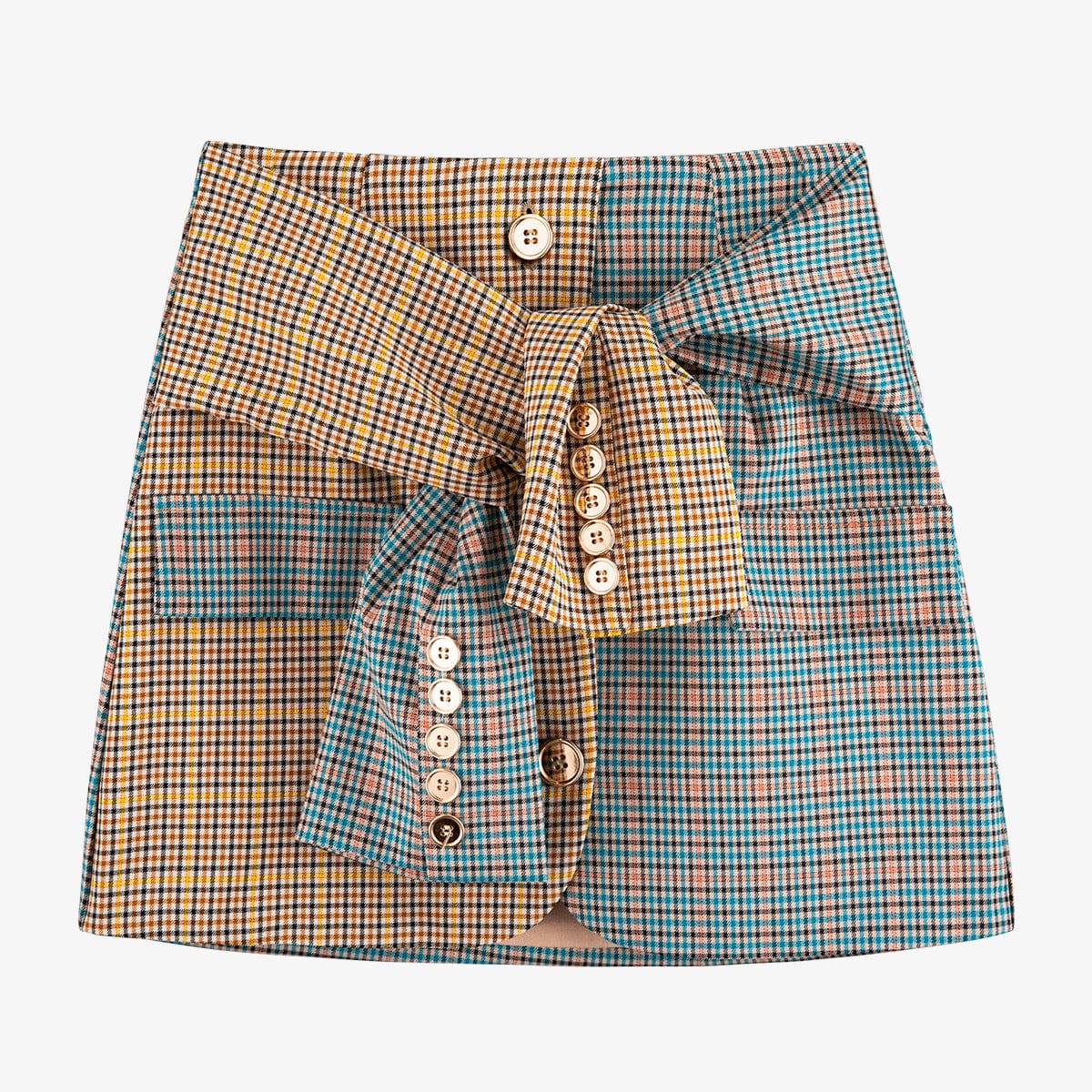 L / Fuchsia GETSPRING Women Set Women Skirt Sets Color Matching Bandage Grid Suit Coat Irregular High Waist Skirts 2 Piece Set Women 2019