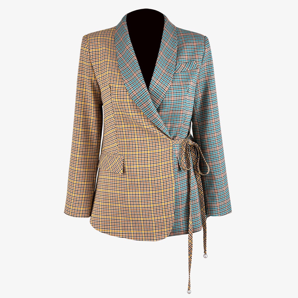 L / Fuchsia GETSPRING Women Set Women Skirt Sets Color Matching Bandage Grid Suit Coat Irregular High Waist Skirts 2 Piece Set Women 2019