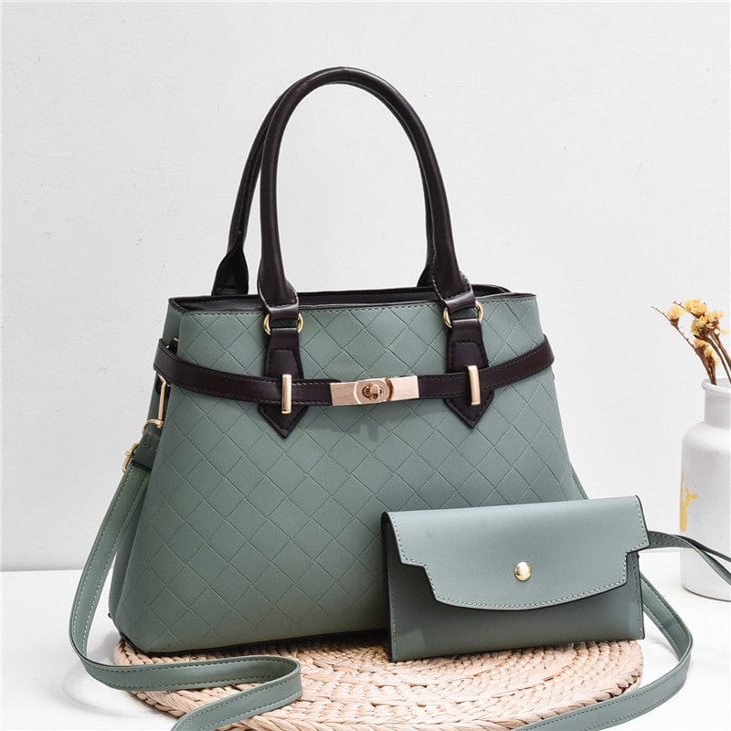 L / green Factory wholesale custom-made new women hand bags  rhomboid lock decorative child mother bag cross body shoulder bag