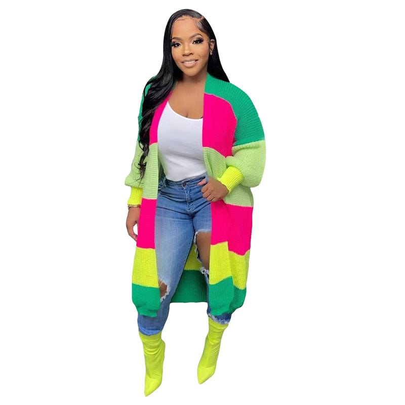 L / green ladies winter hot sale casual knit women cotton oversized sweater jacket long cardigan sweater women korean coat for women