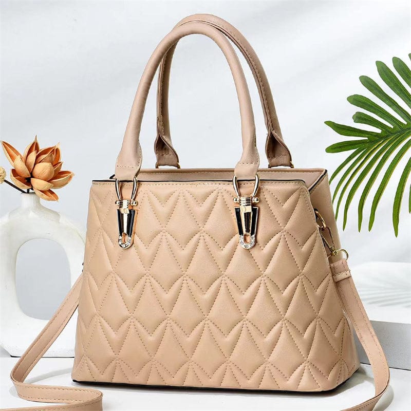 L / Khaki trend rhombus pattern design party messenger bag large capacity elegant ladies shoulder bag fashion high quality handbags