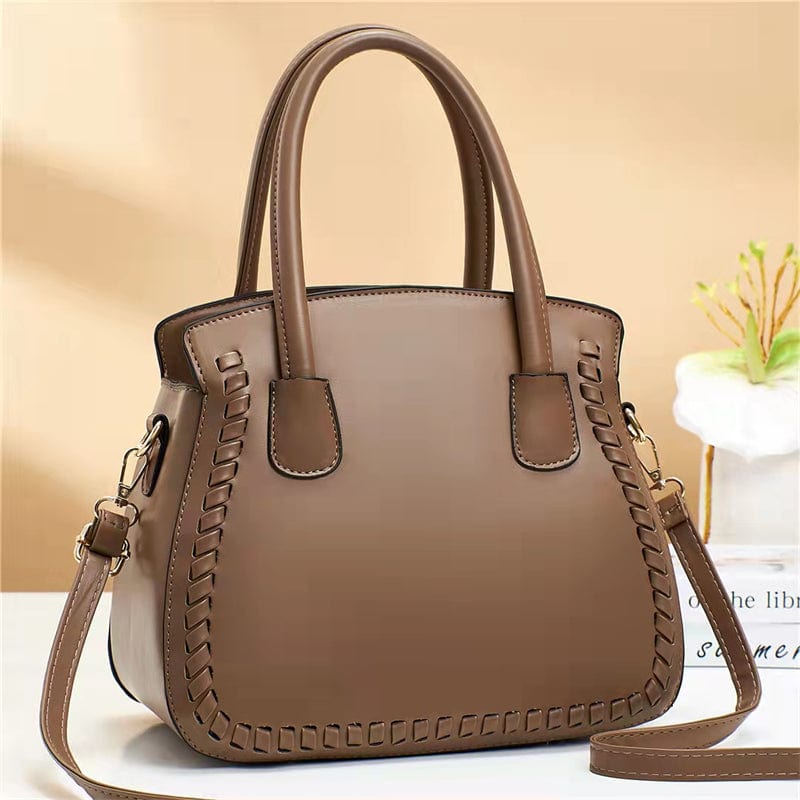 L / light coffe color 2022 New pure color simple large capacity single shoulder bag factory wholesale cross-body bag leather women hand bags handbags