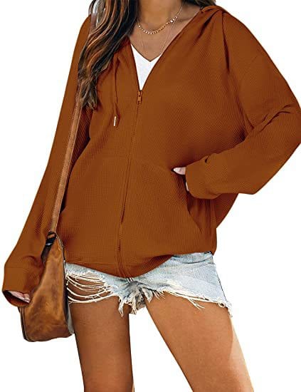L / Orange 2022 New Style Women's coats Oversize Hooded Sweater Women Long Sleeve Casual Coaters sweatshirt clothing