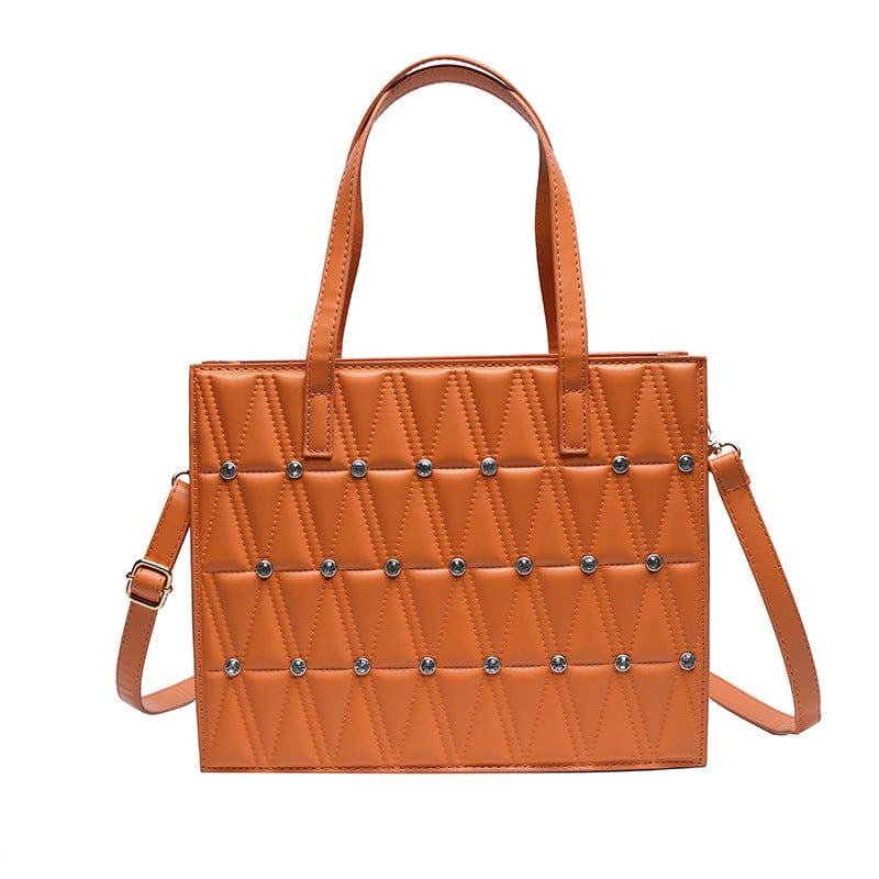 L / Orange Hot Selling Custom Large PU Leather Women's Tote Bags Handbags Fashion Crossbody Ladies Hand Bags 2022
