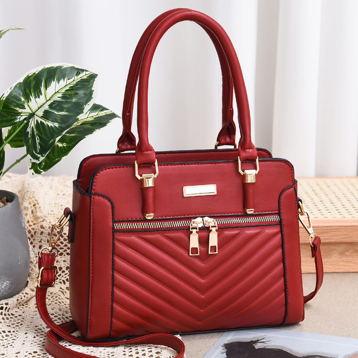 L / Red 2022 Factory Wholesale New High Quality Ladies Bag Large Capacity Handbag Shoulder Bags Cross-body Women's Bag 13072