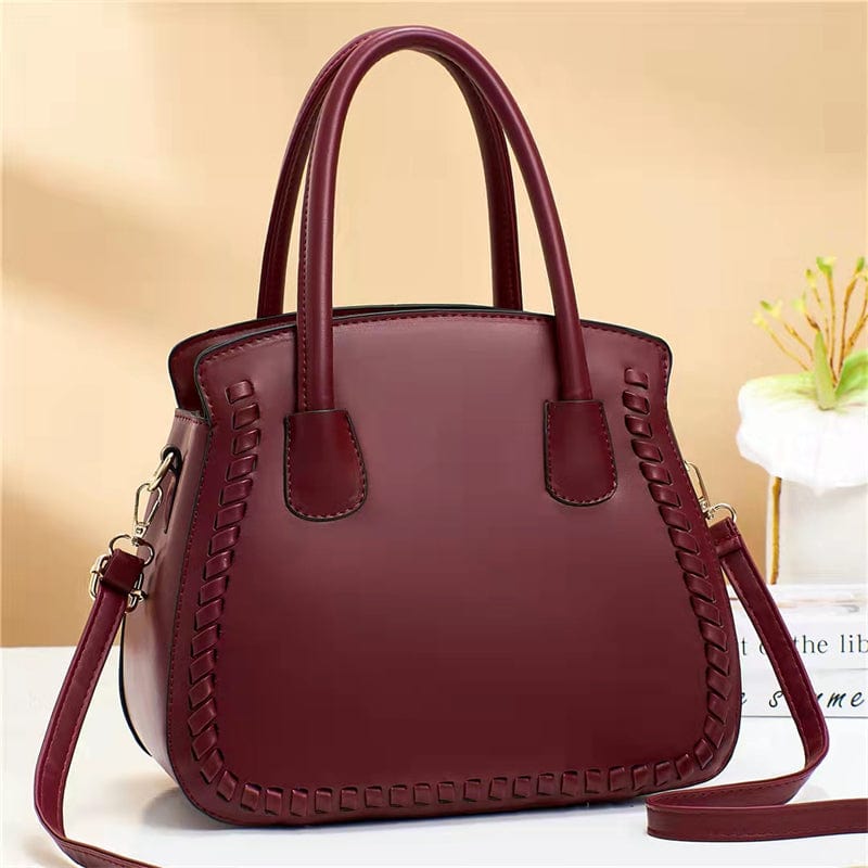 L / Red 2022 New pure color simple large capacity single shoulder bag factory wholesale cross-body bag leather women hand bags handbags