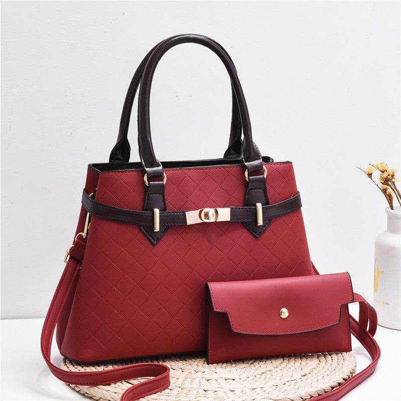 L / Red Factory wholesale custom-made new women hand bags  rhomboid lock decorative child mother bag cross body shoulder bag