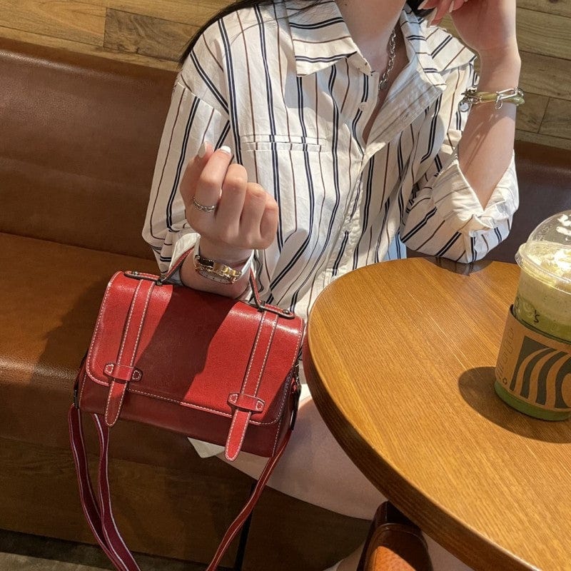 L / Red Factory wholesalers of handbags leather crossbody bag custom cow leather purses and handbags 2023