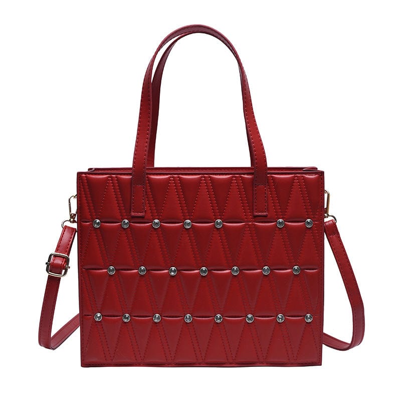 L / Red Hot Selling Custom Large PU Leather Women's Tote Bags Handbags Fashion Crossbody Ladies Hand Bags 2022