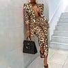 L / ZL1717-2 Casual Ladies' Trousers And Blazer Suit With Pockets Tie Dye Set Long Sleeved Fashion Suit Lapel Waist Coat Two-piece Suit