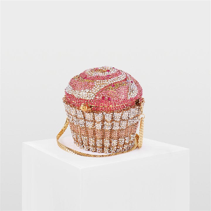 L10*H9.5*W10cm / y6 wedding party bridal rhinestone diamond handbag purses cupcake crystal clutch evening bags