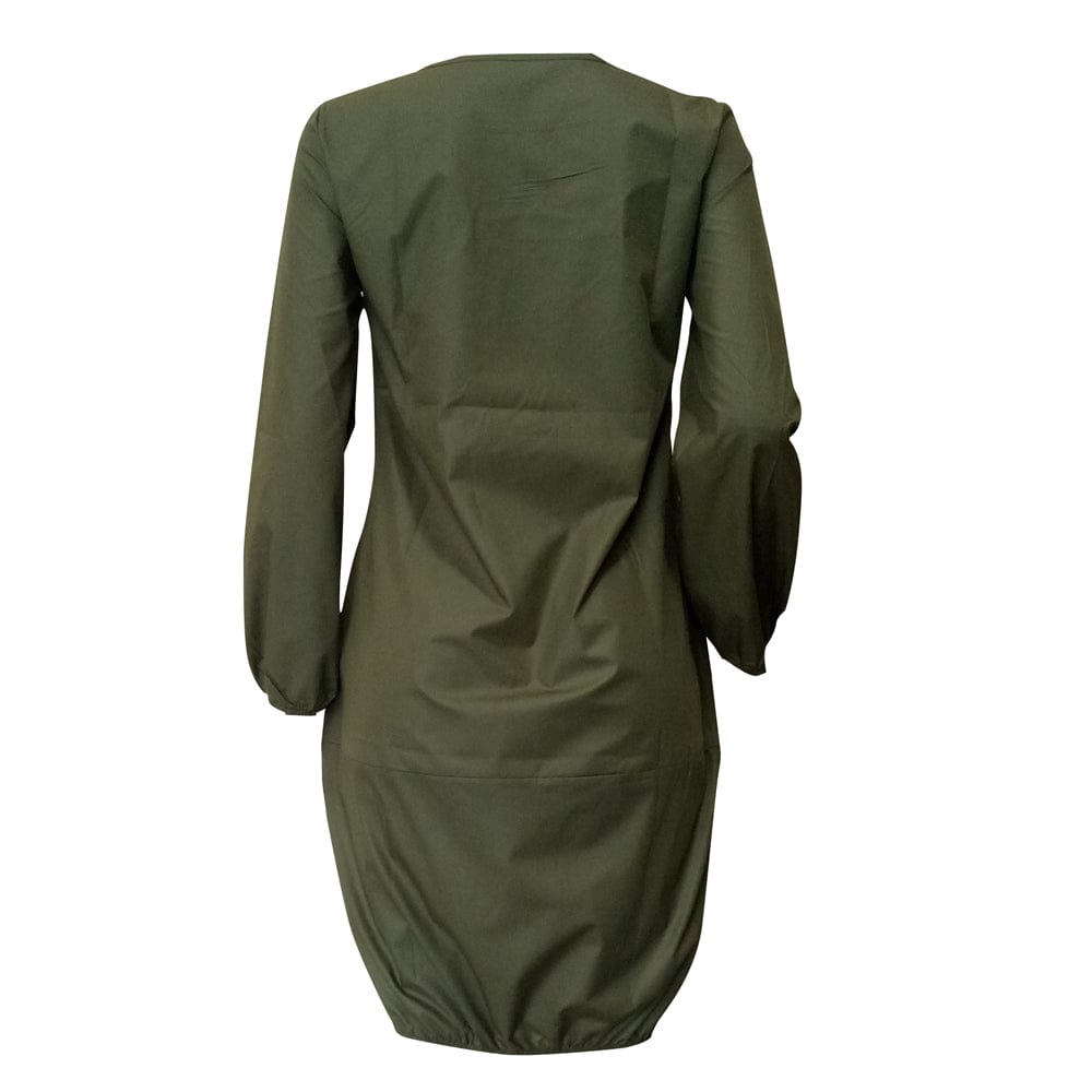 L36636 Fashion Design Girl Solid Color Long Sleeve Midi Dress