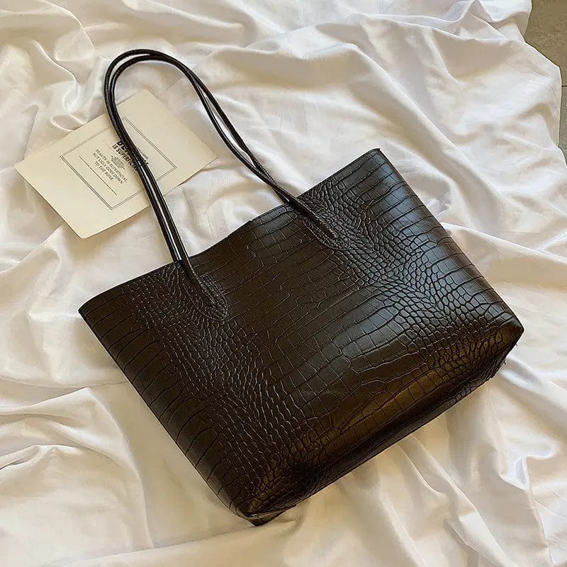 L573 Women Style Handbags new Trendy Fashion Handbags, PU Crocodile Pattern Tote Bags, Women's Shoulder Bags Purses and Handbag