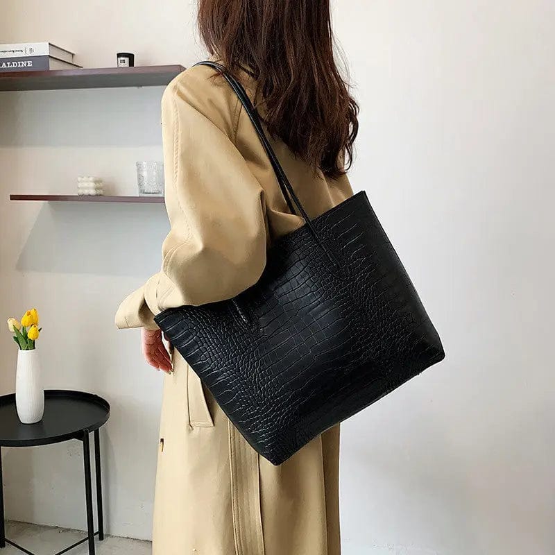 L573 Women Style Handbags new Trendy Fashion Handbags, PU Crocodile Pattern Tote Bags, Women's Shoulder Bags Purses and Handbag