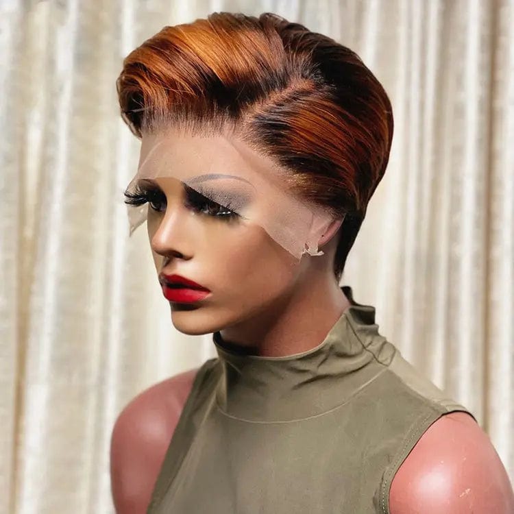 Lace Front Wigs Tiny Curly Black Color Short Pixie Bob