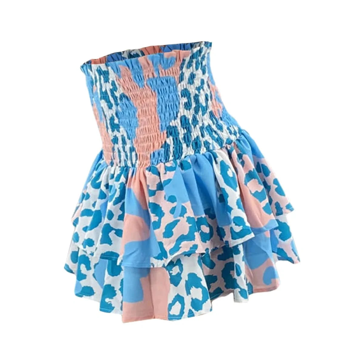 Ladies Boutique Clothing Summer Short Sexy Midi Skirts Women Half Pleated A Line High Waist Office Skirt Cut Print Pleated