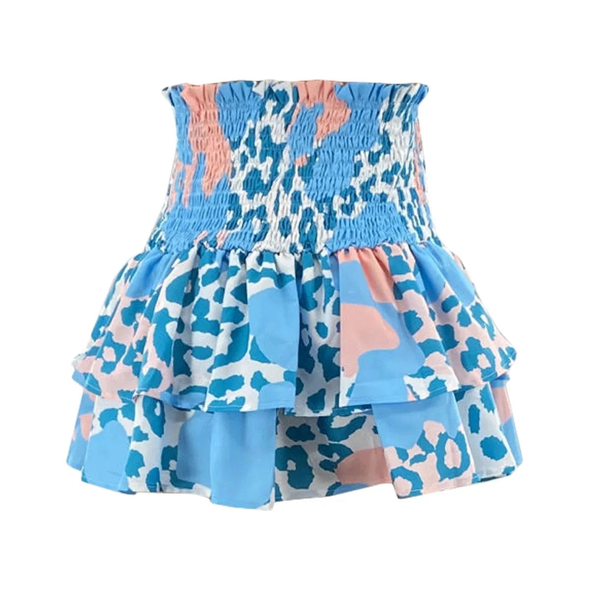 Ladies Boutique Clothing Summer Short Sexy Midi Skirts Women Half Pleated A Line High Waist Office Skirt Cut Print Pleated