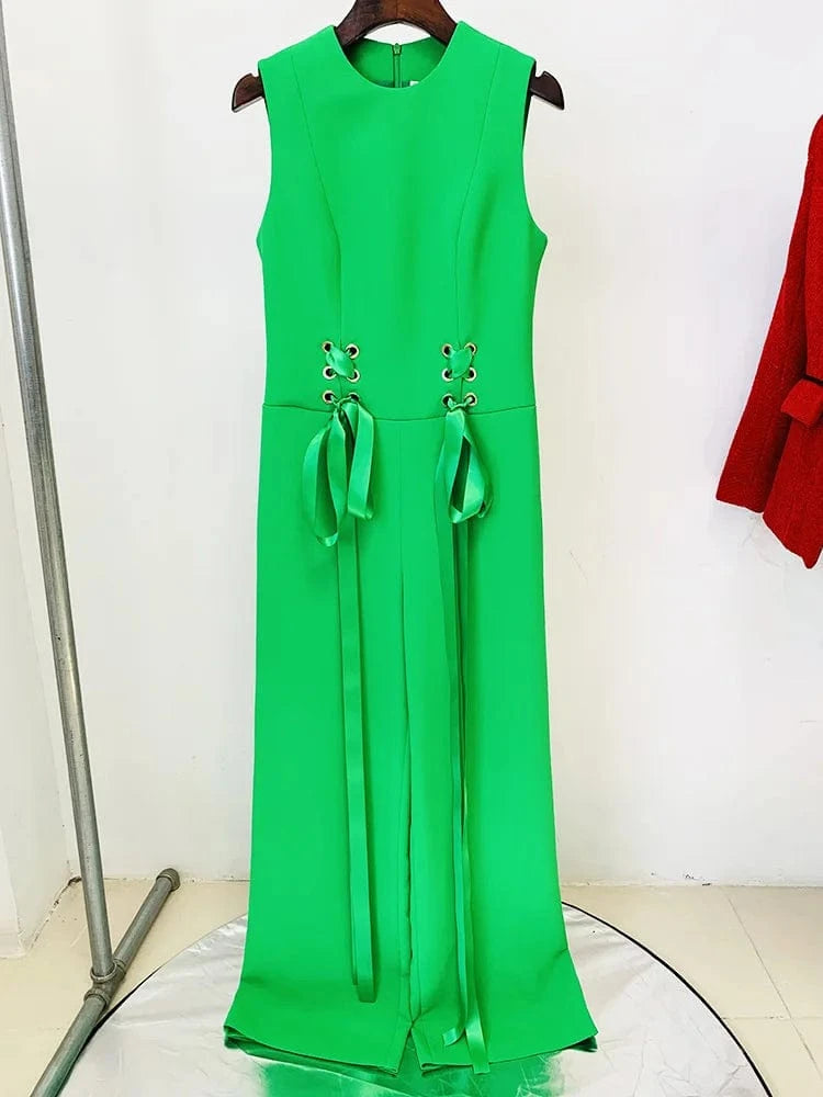 Ladies Clothes Plus Size Round Collar Sleeveless Jumpsuit For Women