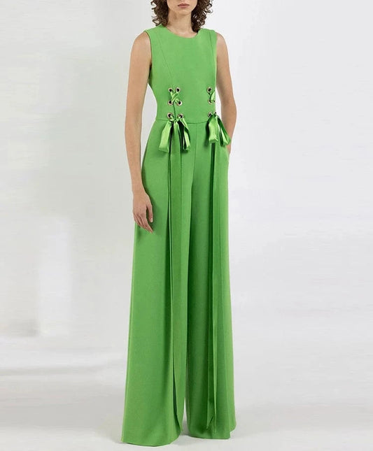 Ladies Clothes Plus Size Round Collar Sleeveless Jumpsuit For Women