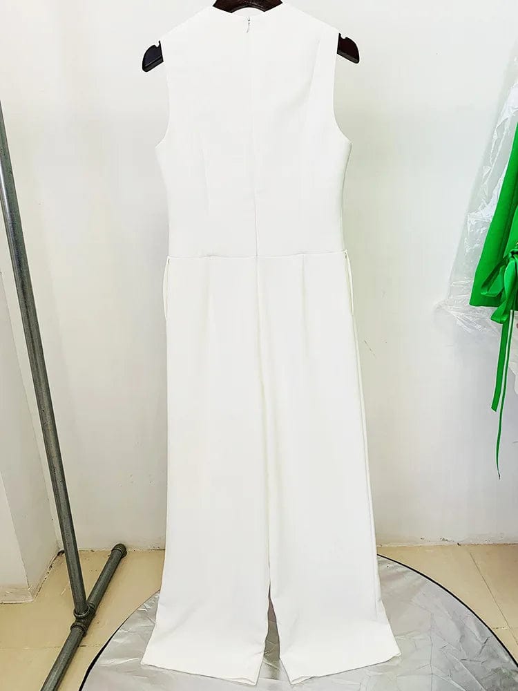 Ladies Clothes Plus Size Round Collar Sleeveless Jumpsuit For Women