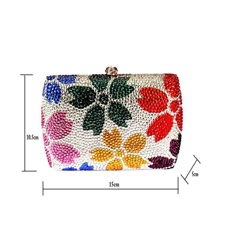 Ladies Crystal Party Clutch Purses for Woman Stone Beaded Handbags Wedding Flower Diamond Wedding Clutch Evening Bags