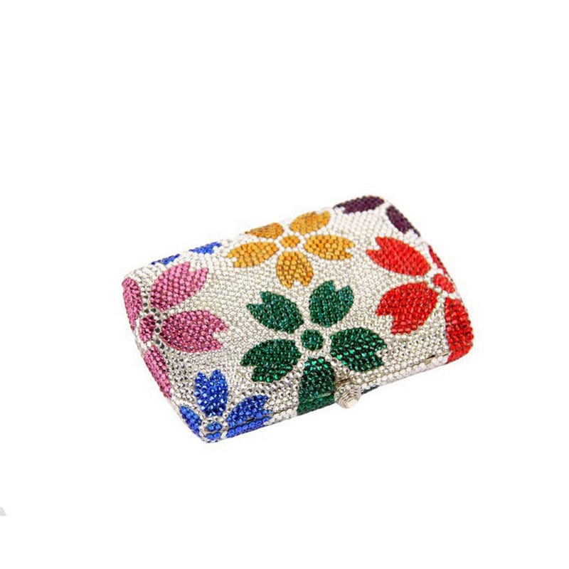 Ladies Crystal Party Clutch Purses for Woman Stone Beaded Handbags Wedding Flower Diamond Wedding Clutch Evening Bags