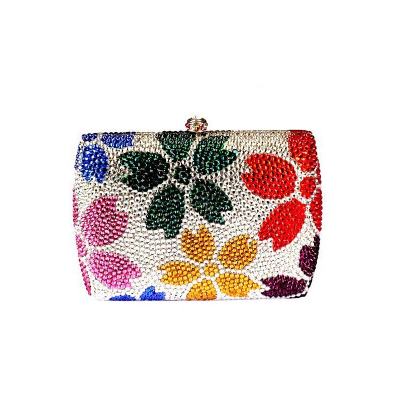 Ladies Crystal Party Clutch Purses for Woman Stone Beaded Handbags Wedding Flower Diamond Wedding Clutch Evening Bags