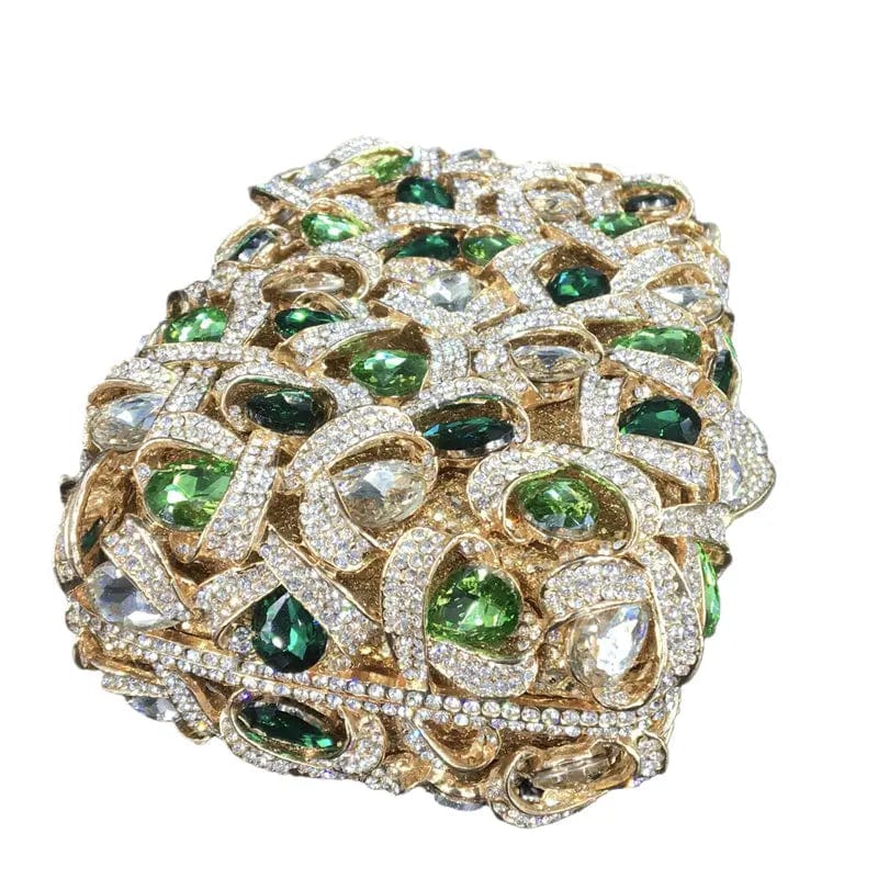 Ladies Elegant Olive Evening Bags and Clutches for Women Formal Party Crystal Clutch Purse Wedding Party Handbag Purse