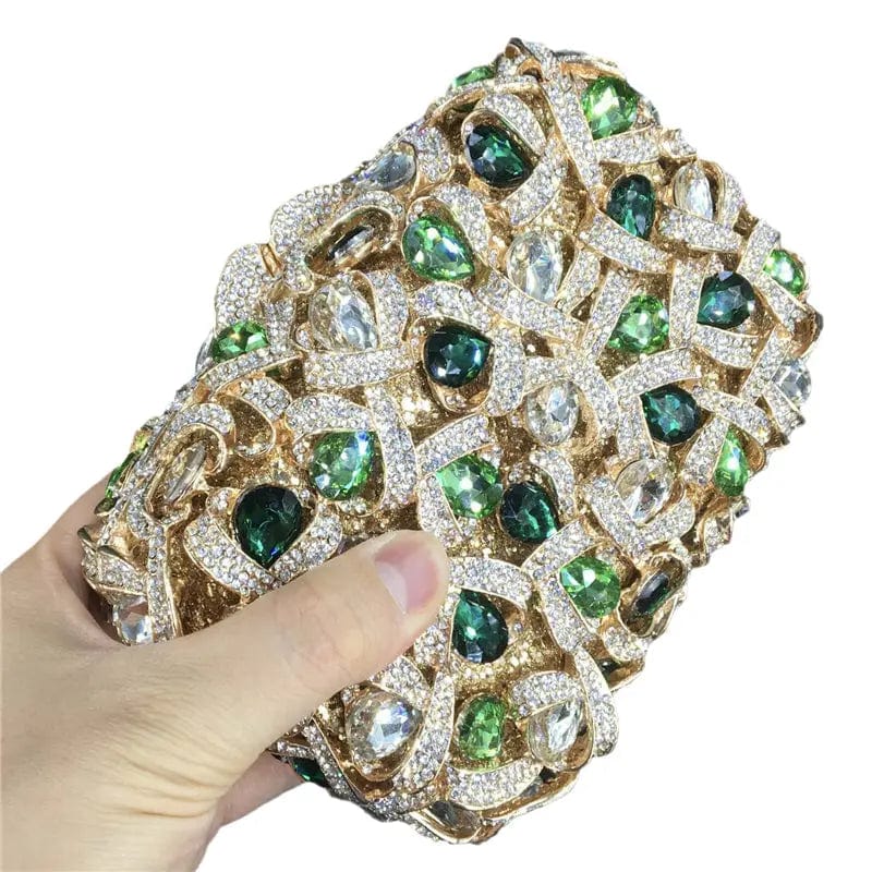 Ladies Elegant Olive Evening Bags and Clutches for Women Formal Party Crystal Clutch Purse Wedding Party Handbag Purse
