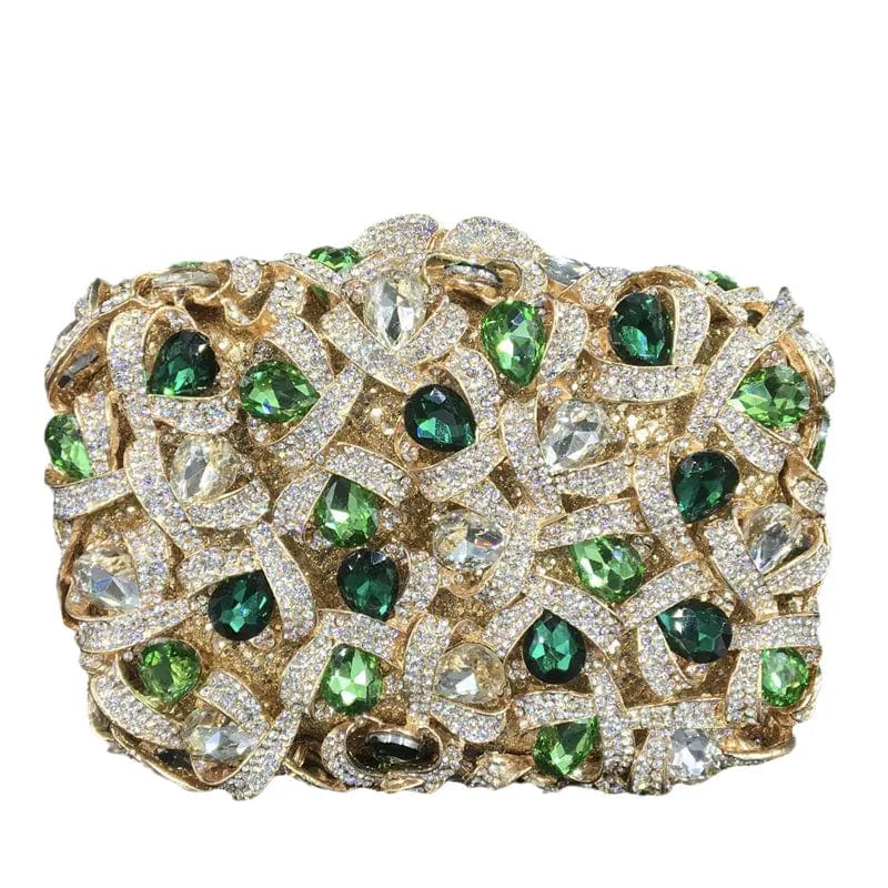 Ladies Elegant Olive Evening Bags and Clutches for Women Formal Party Crystal Clutch Purse Wedding Party Handbag Purse