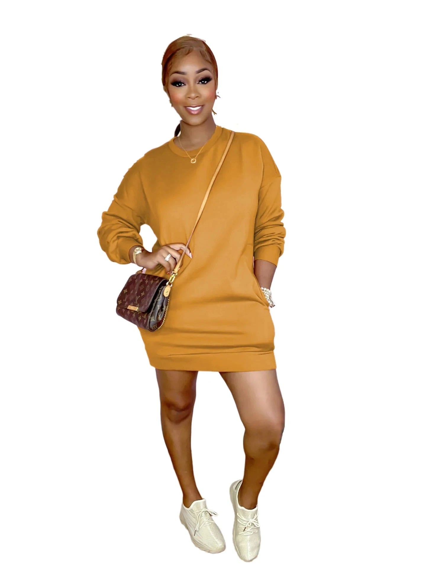 Ladies Hoodie Sweatshirt Dress Fall Cheap Casual Women Dress Clothing Plain Woman Stretch Long Sleeve Winter Dress for Ladies