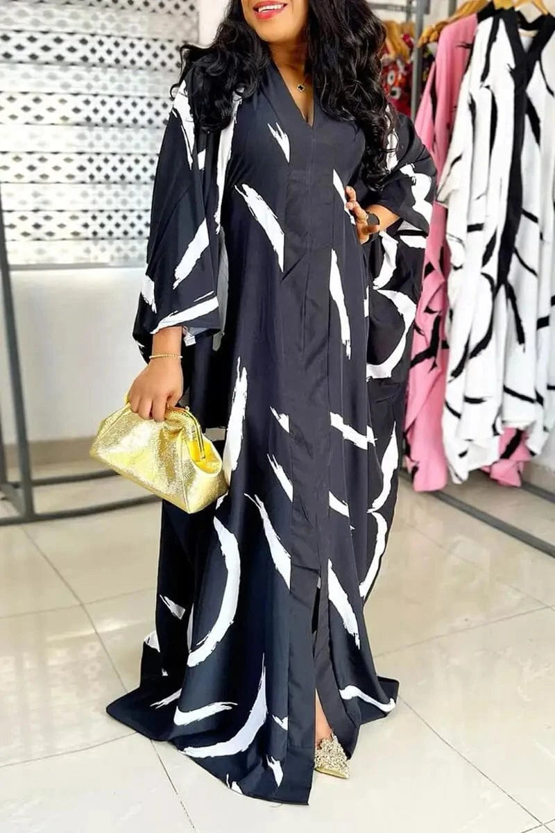 Ladies loose wing sleeves party dresses spring women large swing dresses for ladies