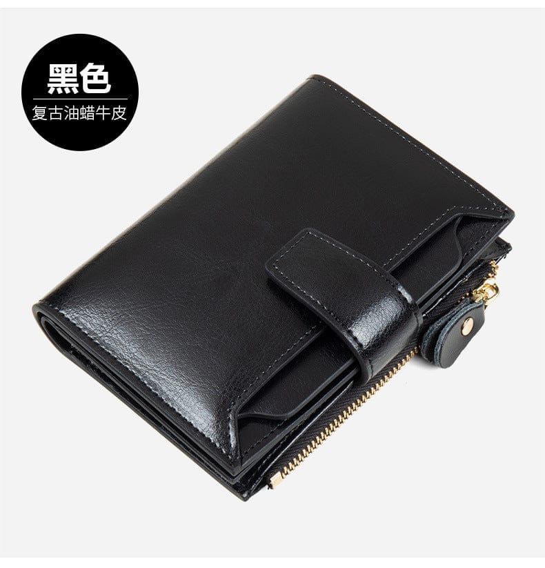 Ladies RFID anti-theft wallets for women fashionable large capacity real leather zipper wallet card holder purse womens wallet