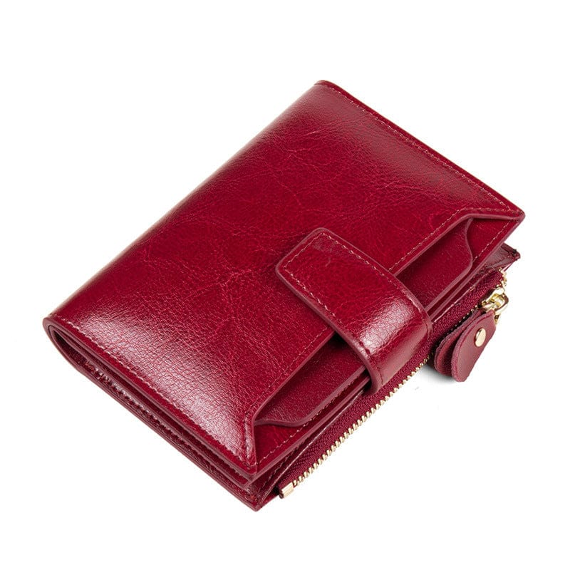 Ladies RFID anti-theft wallets for women fashionable large capacity real leather zipper wallet card holder purse womens wallet